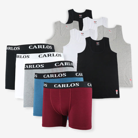 Lot 6 Débardeurs+5 Boxers Coton