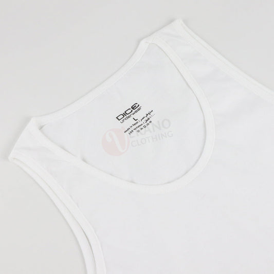 DICE Lot 3 Débardeurs Blanc 100% Coton