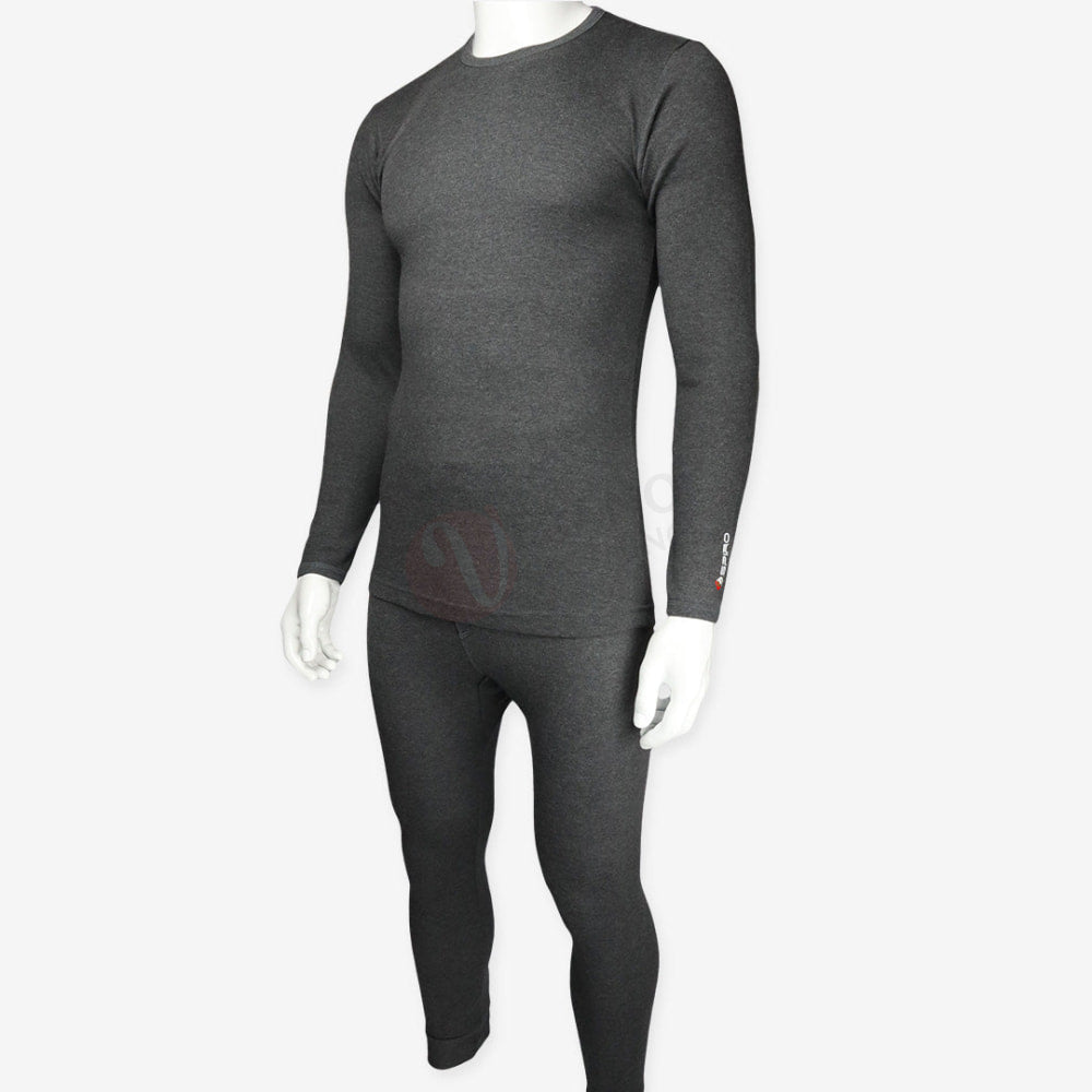 Espiro Ensemble Sous Vêtements Thermique 100% Coton Gris Foncé / S-M-L Standard Pack