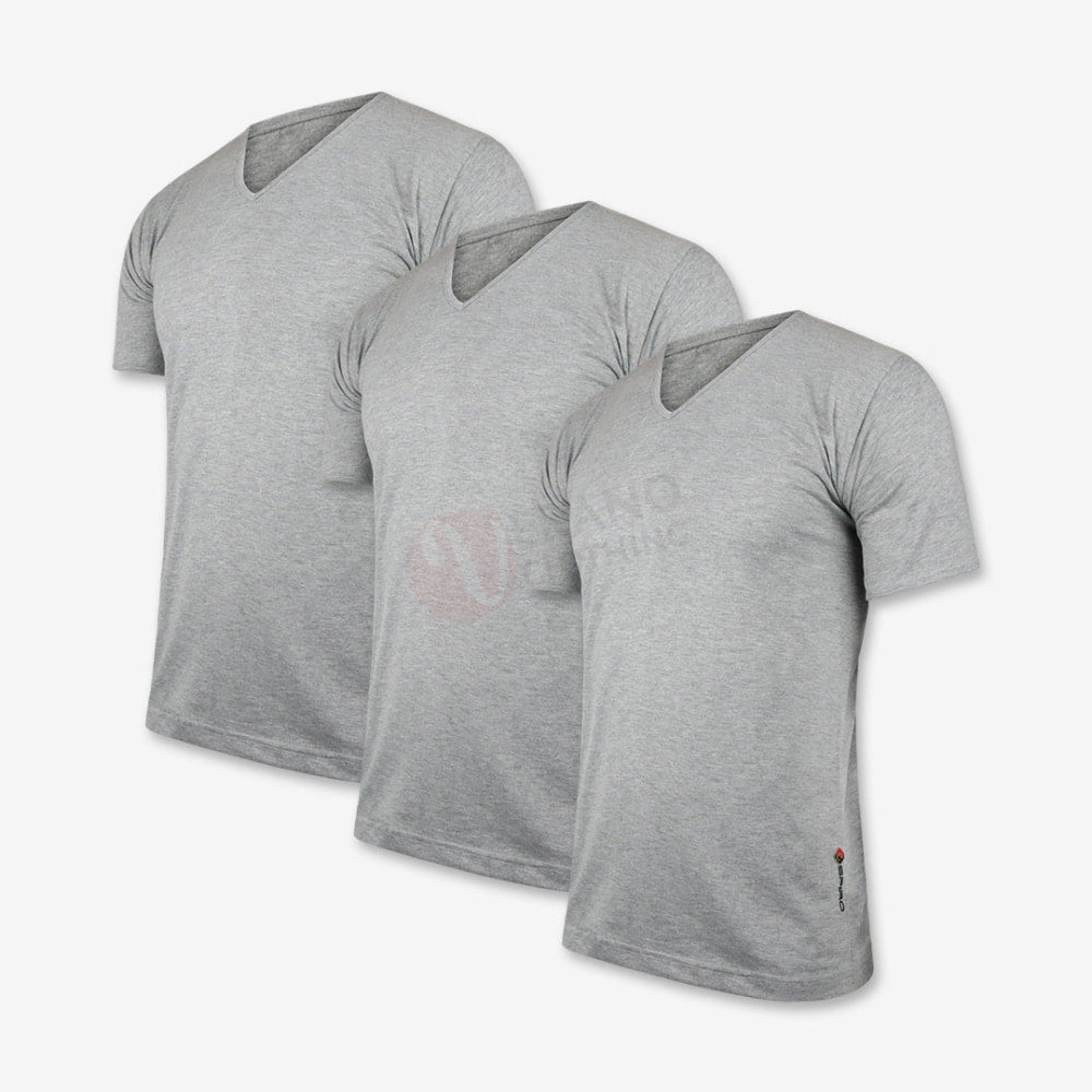 Espiro Lot 3 T-Shirts 100% Coton Gris / Col V S Pack