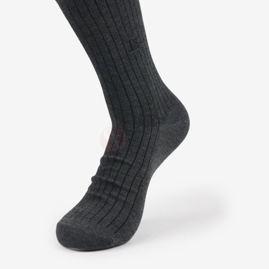 LEADER Chaussettes Classique Ligné Gris foncé / 39 42 Chaussette