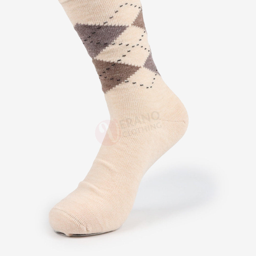 LEADER Chaussettes Jacquard Chaudes en Laine Naturelle Beige / 40 45 Chaussette