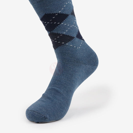 LEADER Chaussettes Jacquard Chaudes en Laine Naturelle Bleu / 40 45 Chaussette