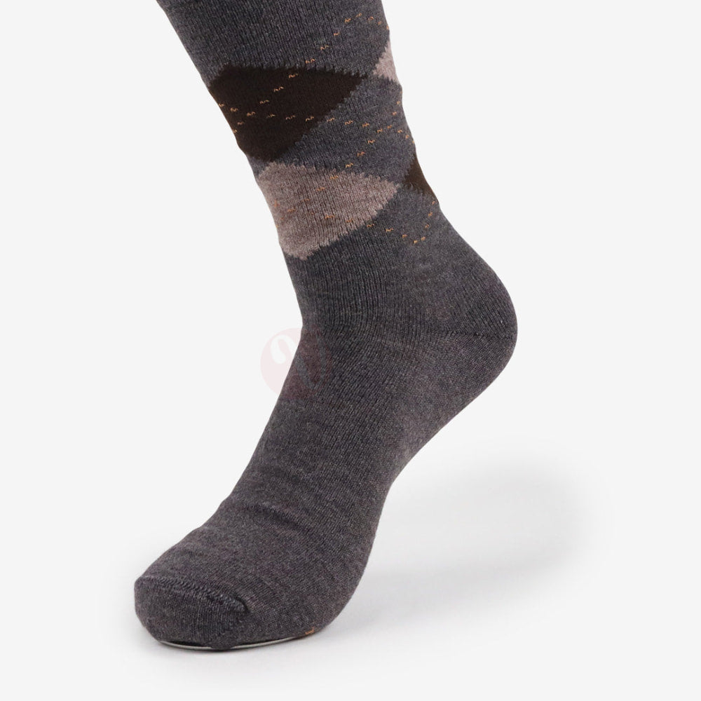LEADER Chaussettes Jacquard Chaudes en Laine Naturelle Gris foncé / 40 45 Chaussette