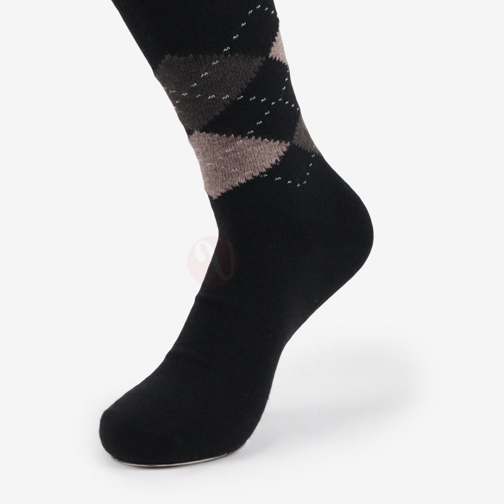 LEADER Chaussettes Jacquard Chaudes en Laine Naturelle Noir / 40 45 Chaussette