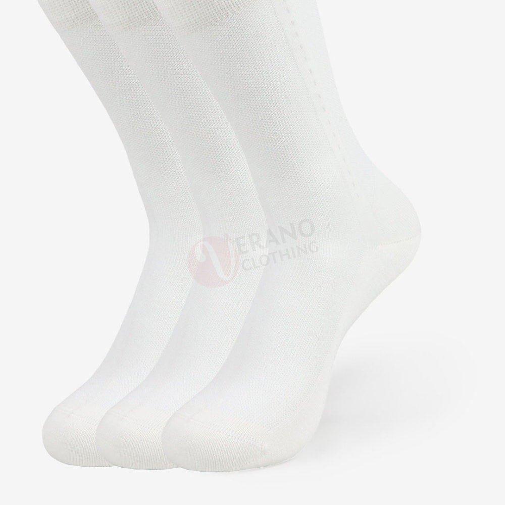 LEADER Lot 3 Chaussettes Classique Ligné Coton Blanc / 39 42 PACK