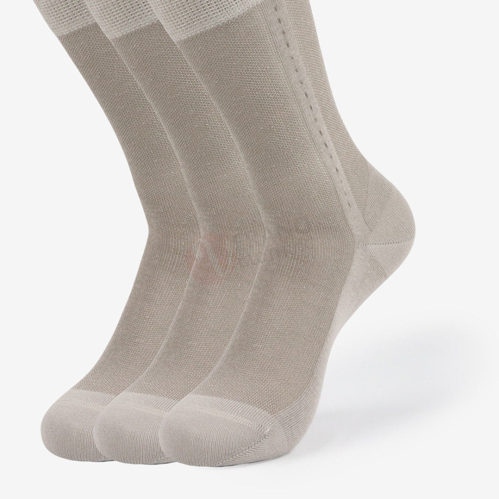 LEADER Lot 3 Chaussettes Classique Ligné Coton Marron tabac / 39 42 PACK