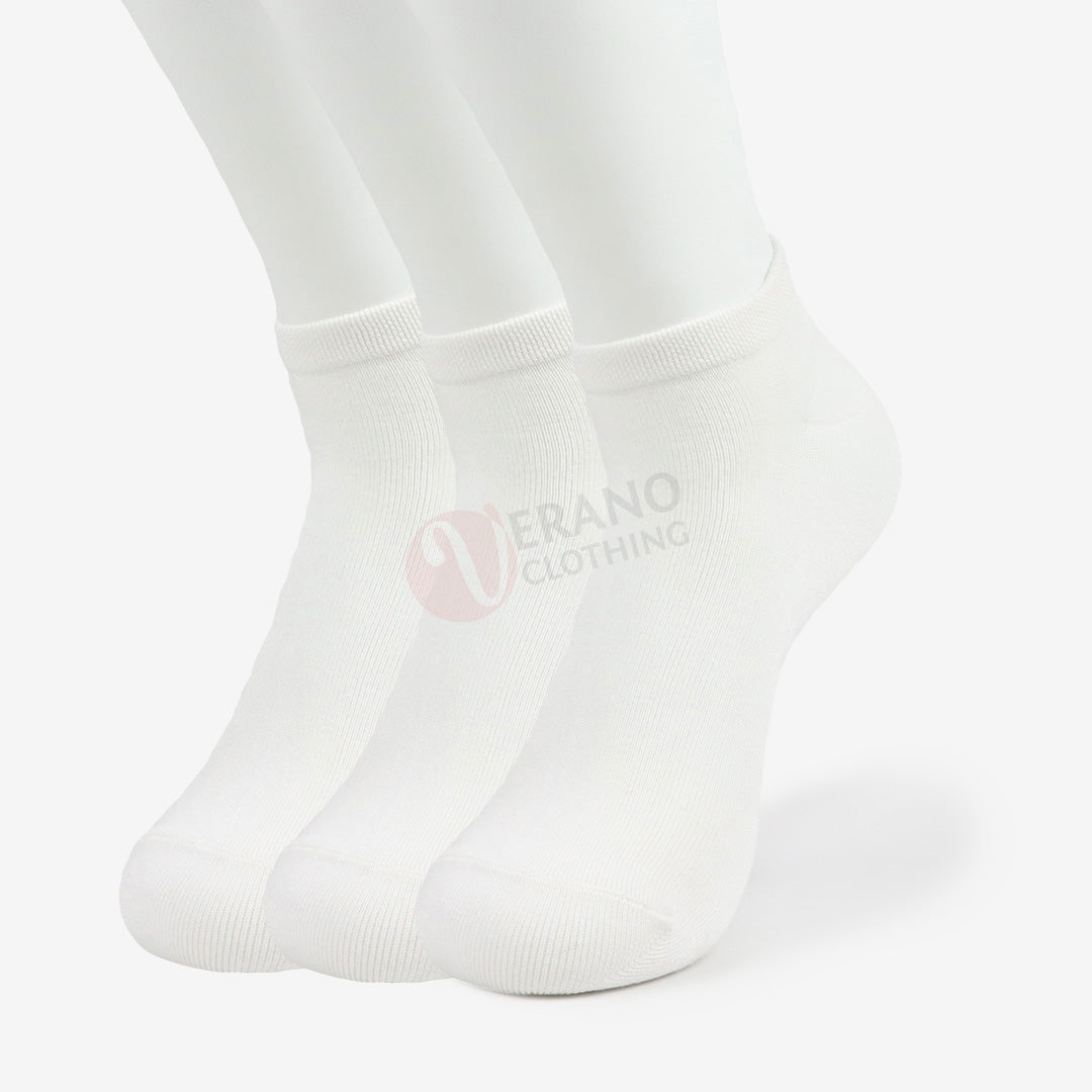 Leader Lot 3 Chaussettes Sport Coton Court Blanc / 39-42 Pack