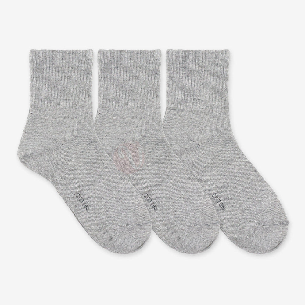 Leader Lot 3 Chaussettes Sport Coton Mi-Long Gris / 39-42 Pack