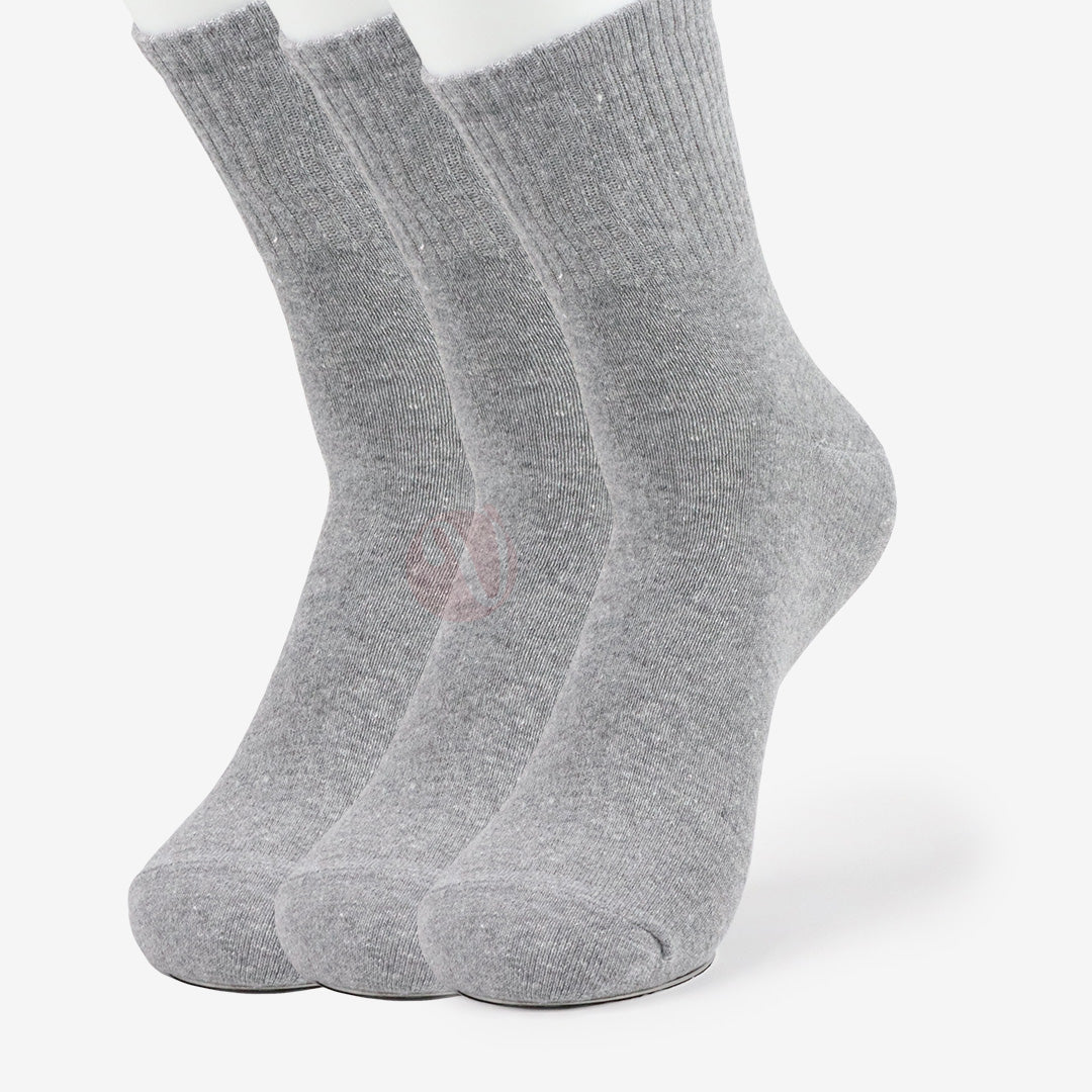 Leader Lot 3 Chaussettes Sport Coton Mi-Long Gris / 39-42 Pack