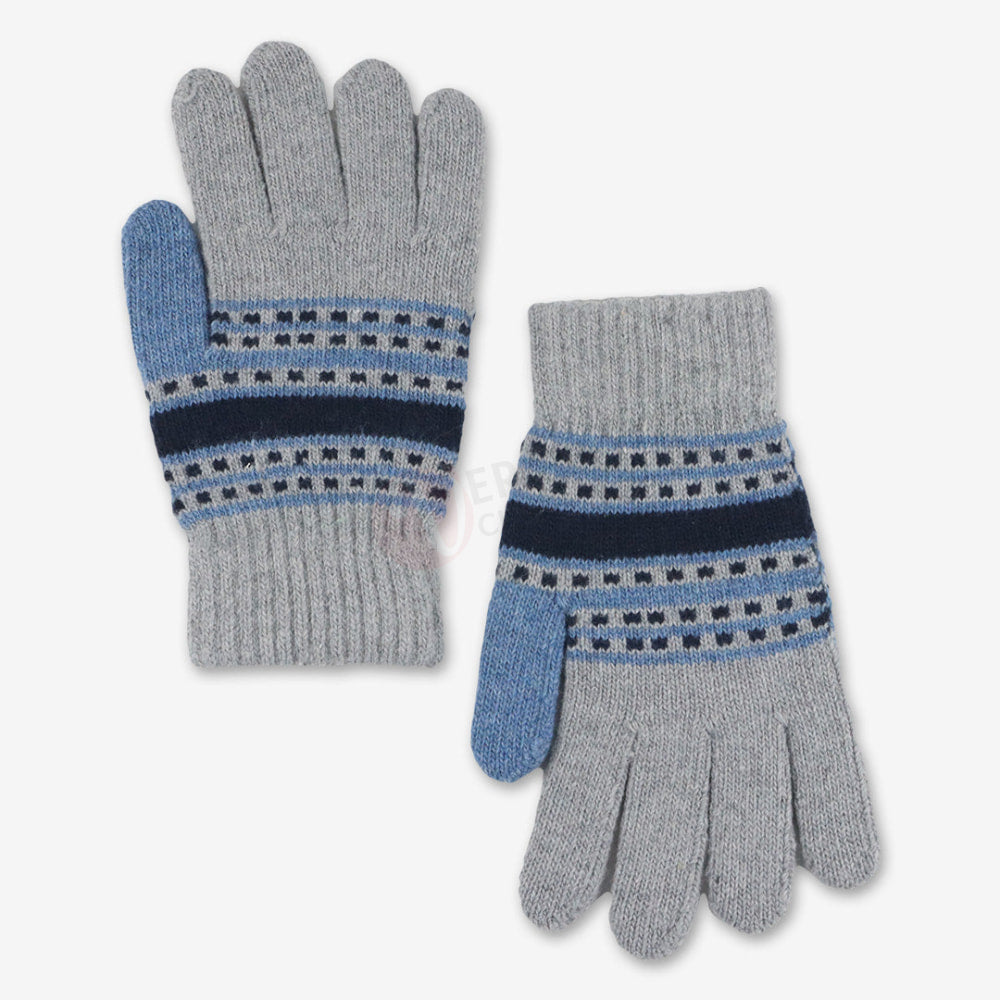 Gants D’hiver Motif Gris Clair Gant