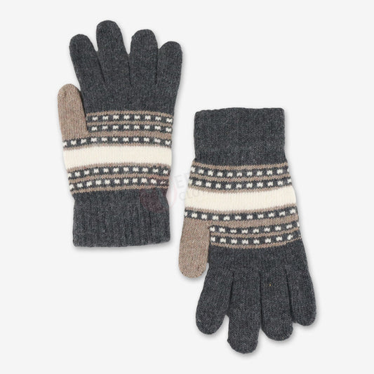 Gants D’hiver Motif Marron Clair Gant