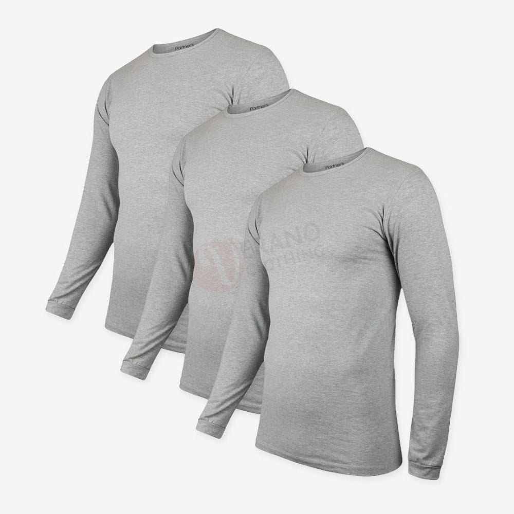 Partners Lot 3 Sous Pull Thermique Coton Gris / M Pack
