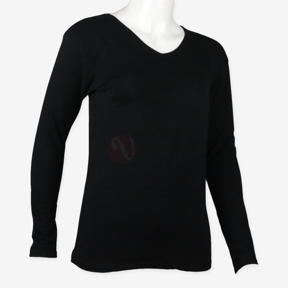 PARTNERS Sous-Pull Femme Col V Coton Stretch Confort Sous pull