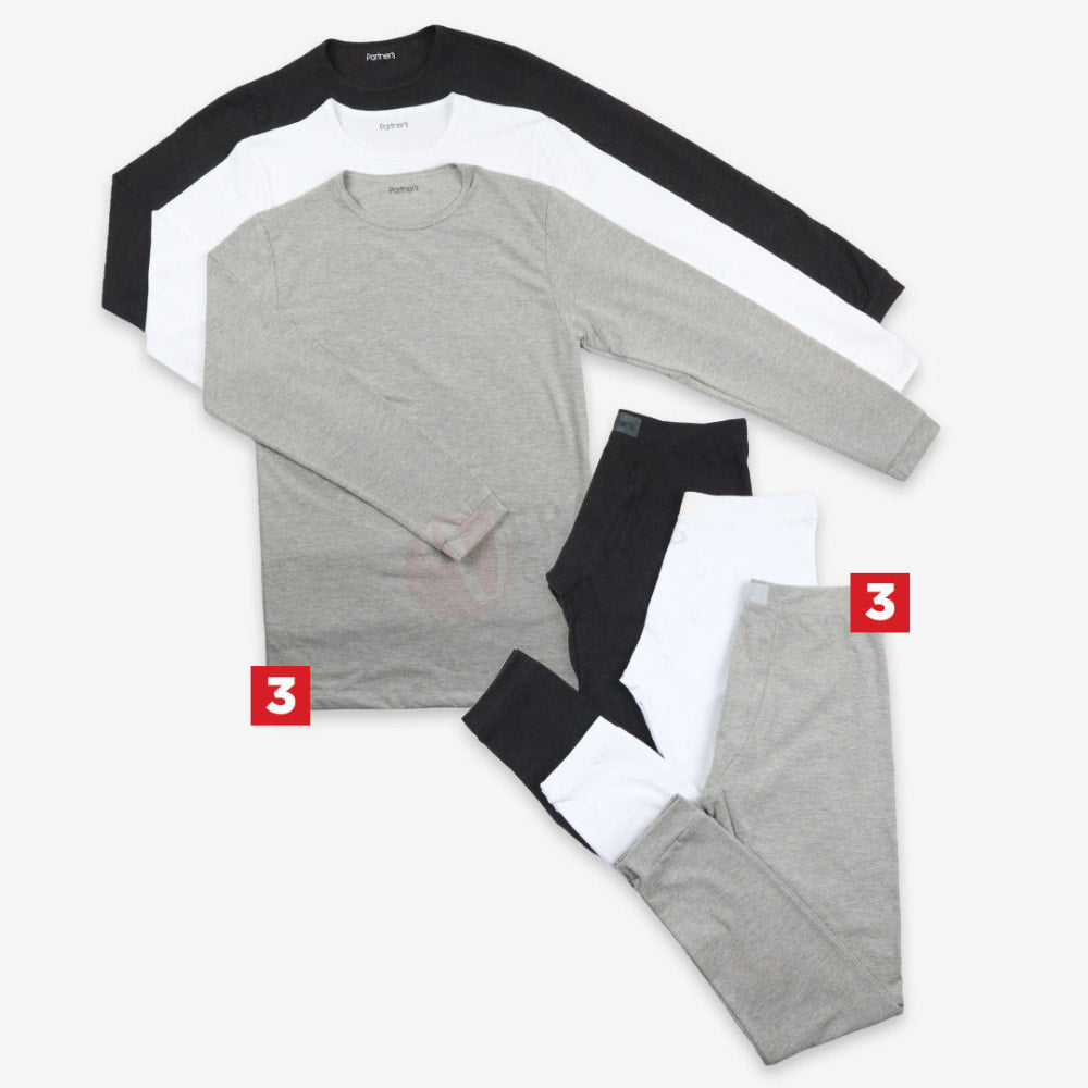Partners Lot 3X3 Sous Vêtements Thermique Coton Pack