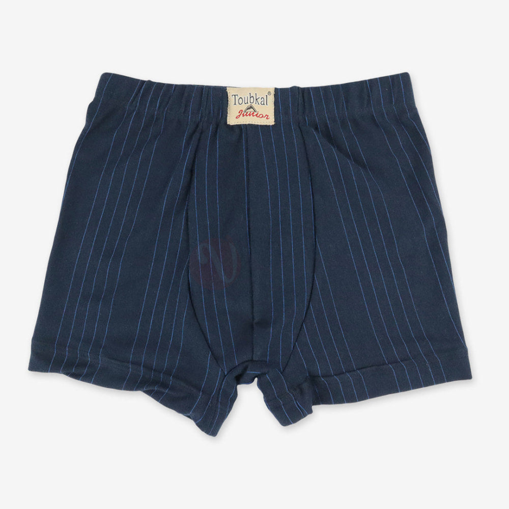 Toubkal Boxer Ligné Coton Junior Bleu Foncé / 3-4 Ans