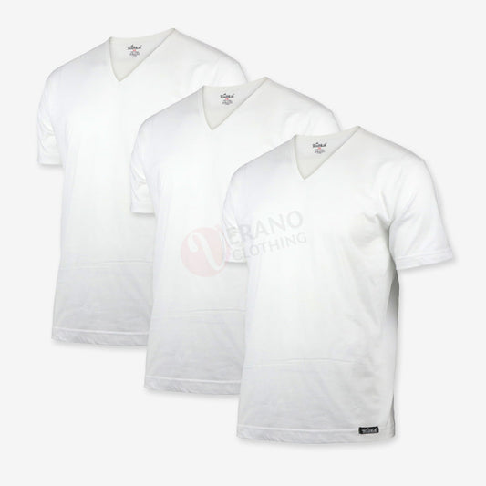 TOUBKAL Lot 3 T-shirts Blanc 100% Coton