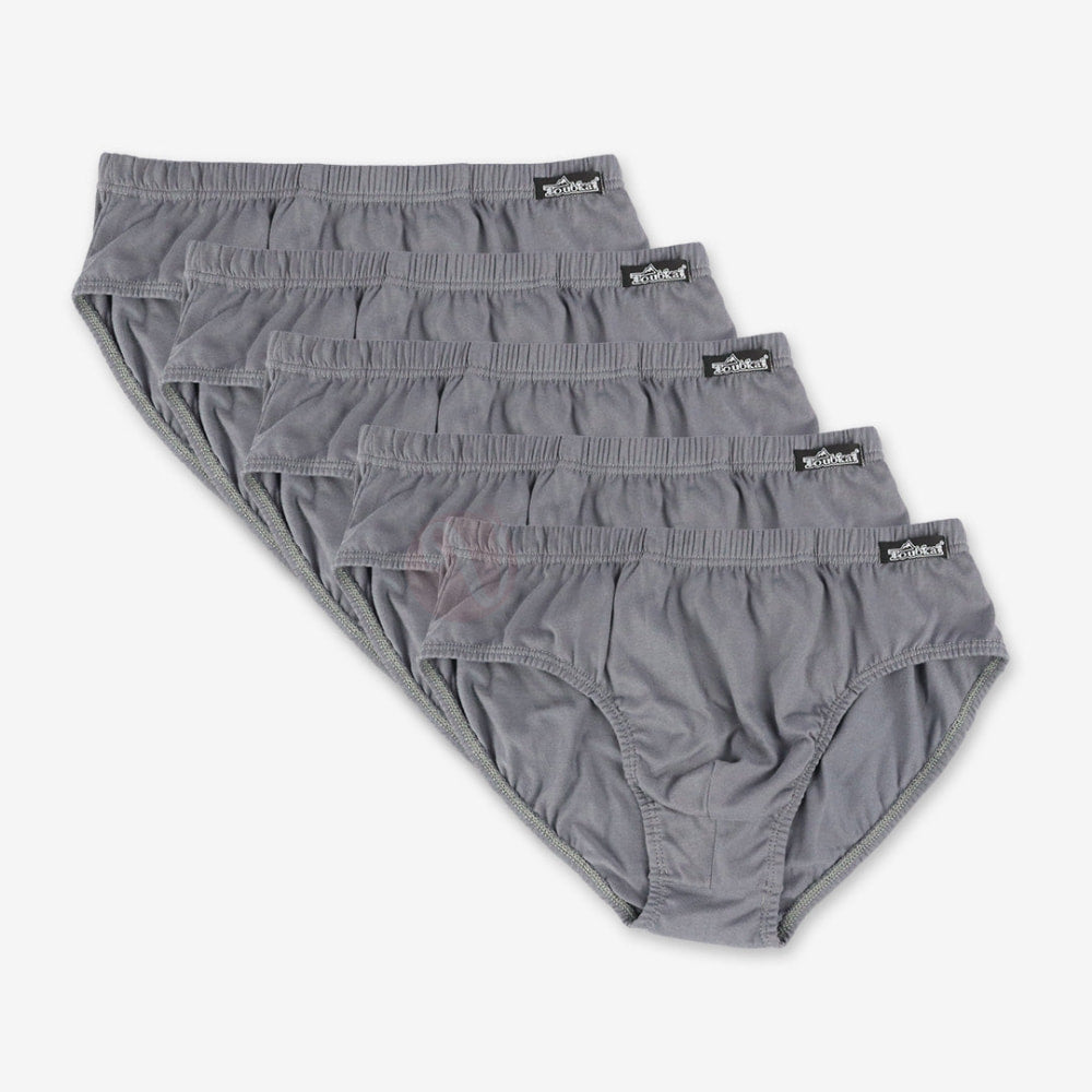 Toubkal Lot 5 Slips Simple 100% Coton Gris / S Pack