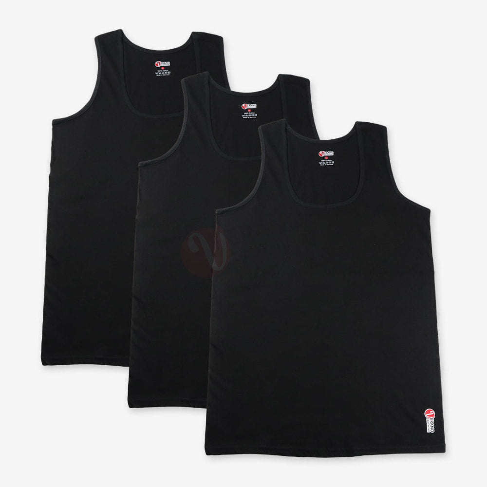 Verano Lot 3 Débardeurs 100% Coton Noir / M Pack