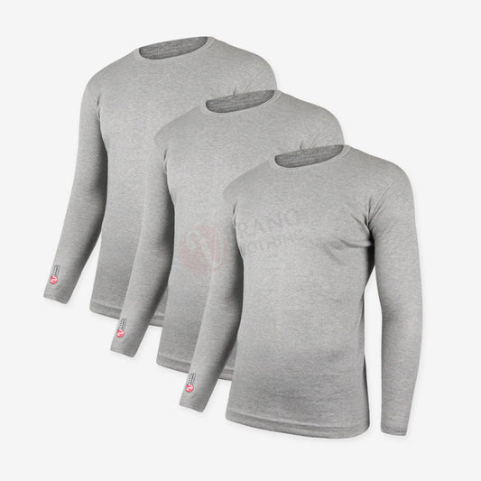 Verano Lot 3 Sous Pull Thermique 100% Coton Gris / S-M-L Pack