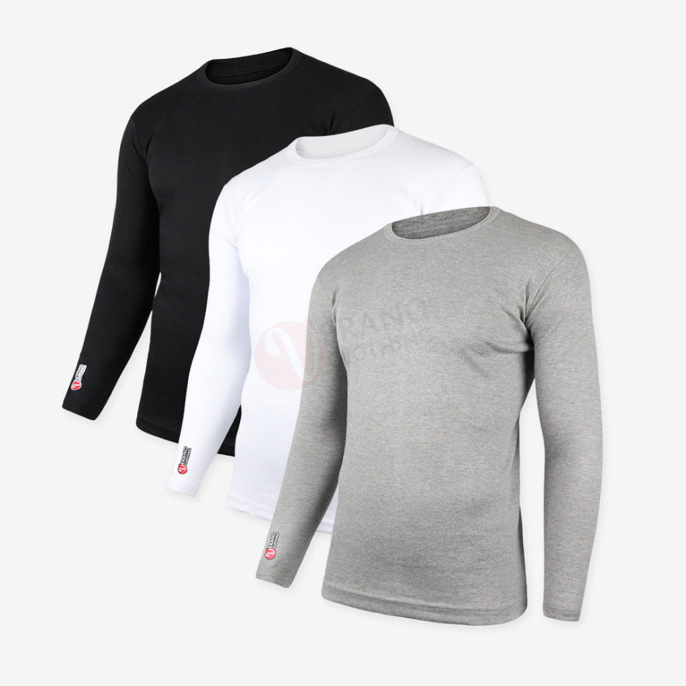Verano Lot 3 Sous Pull Thermique 100% Coton Mix / S-M-L Pack