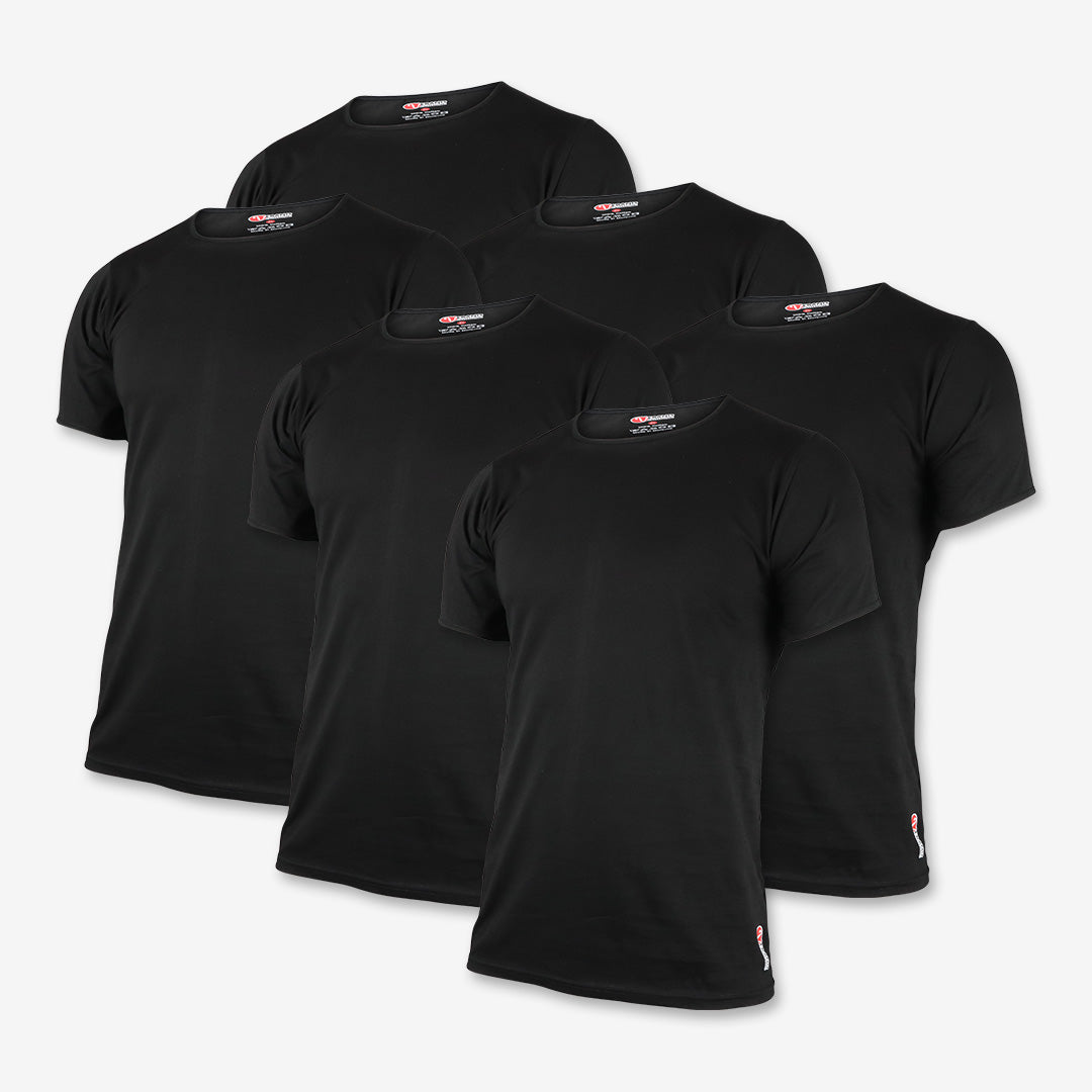 VERANO Lot 6 T-shirts 100% Coton Noir / M PACK