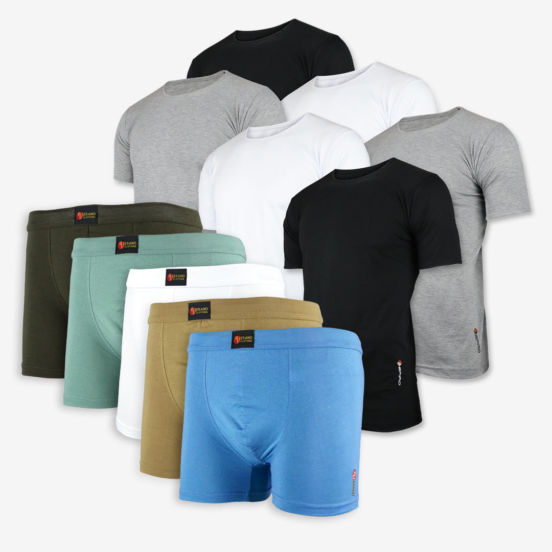 Lot 6 T-shirts ESPIRO + 5 Boxers VERANO simple Coton Confort