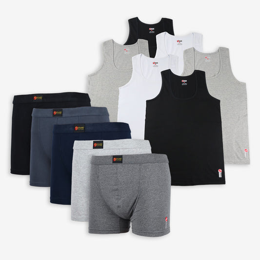 Verano Lot 6 Débardeurs + 5 Boxers Simple Coton Pack