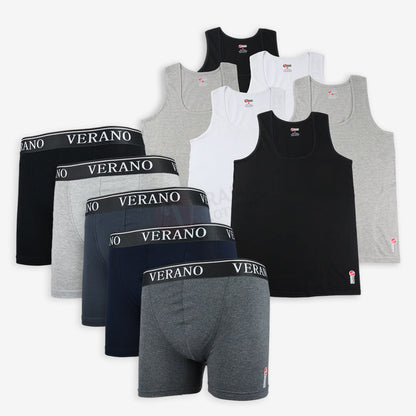 VERANO Lot 6 Débardeurs + 5 Boxers simple Bande Coton PACK