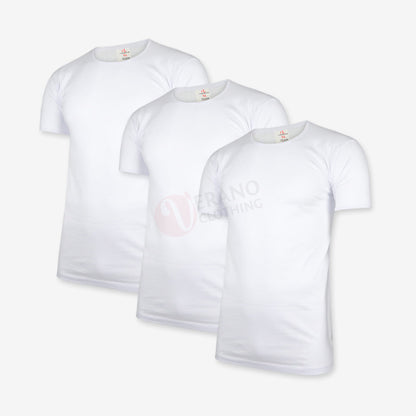 CL Lot 3 T-shirts 100% Coton Blanc / Col Rond / M PACK