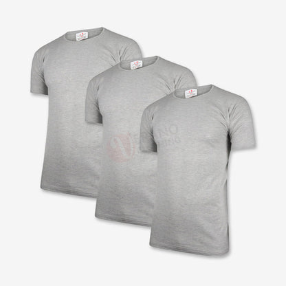 CL Lot 3 T-shirts 100% Coton Gris / Col Rond / M PACK
