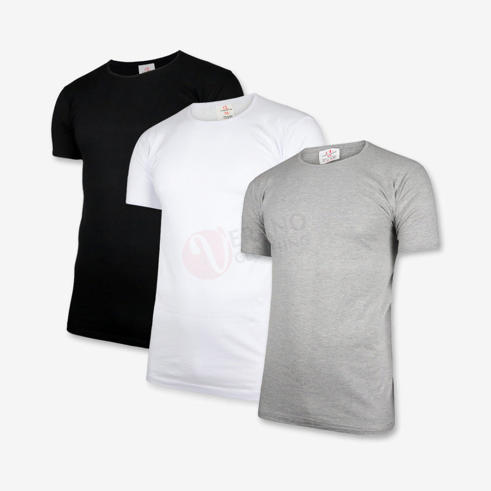 CL Lot 3 T-shirts 100% Coton Mix / Col Rond / M PACK