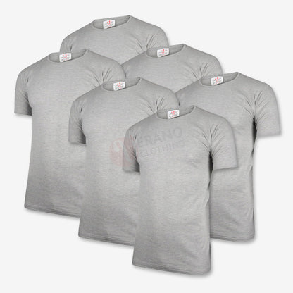 CL Lot 6 T-shirts 100% Coton Gris / Col Rond / M PACK