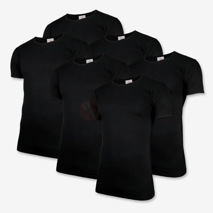 CL Lot 6 T-shirts 100% Coton Noir / Col Rond / M PACK