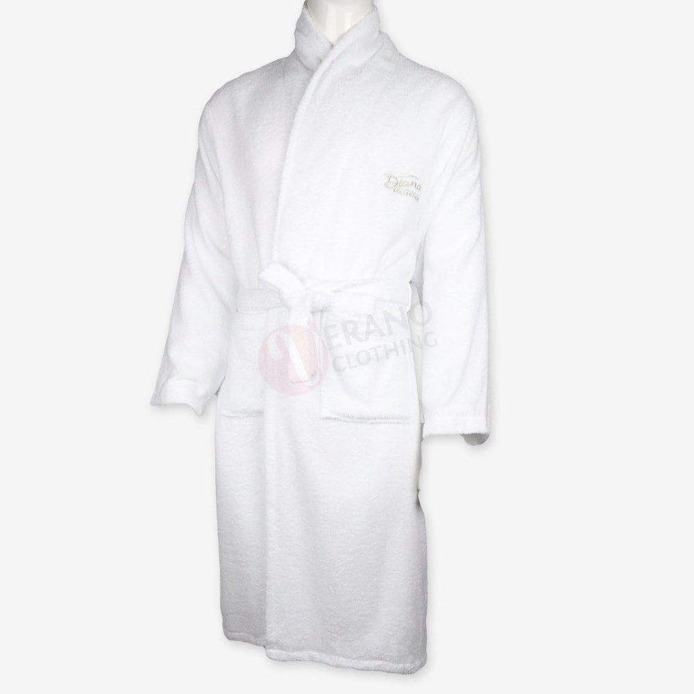 DIANA Peignoir Unisexe 100% Coton – Peignoir de Bain Doux et Absorbant Blanc Peignoir