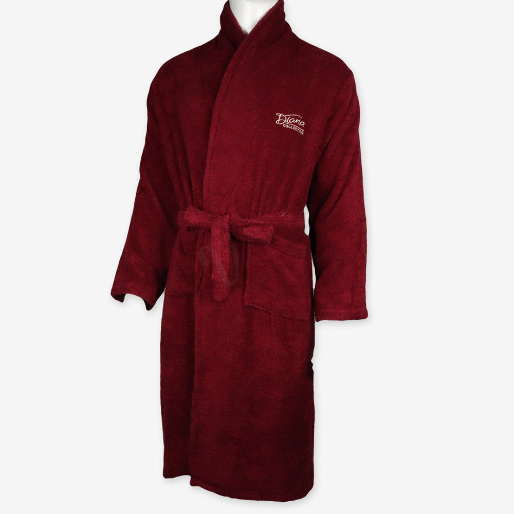 DIANA Peignoir Unisexe 100% Coton – Peignoir de Bain Doux et Absorbant Grenat Peignoir