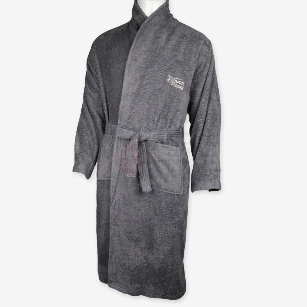 DIANA Peignoir Unisexe 100% Coton – Peignoir de Bain Doux et Absorbant Gris Peignoir