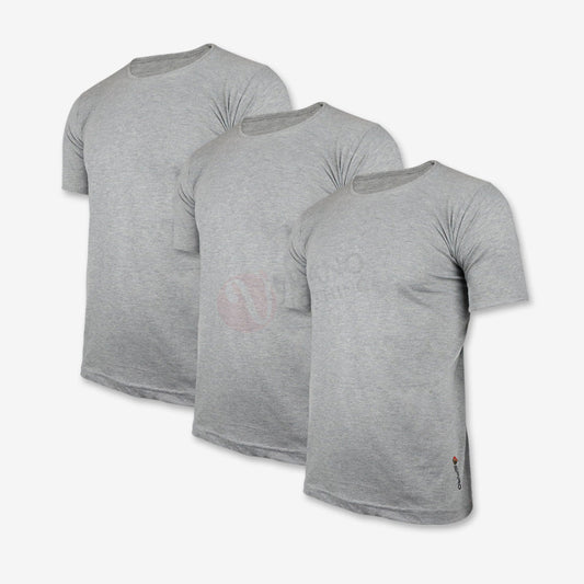 Espiro Lot 3 T-Shirts 100% Coton Gris / Col Rond S Pack