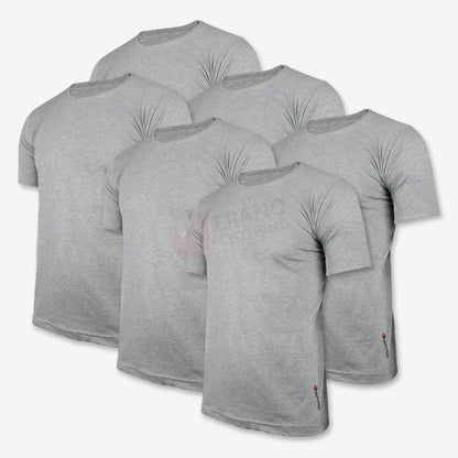 Espiro Lot 6 T-Shirts 100% Coton Gris / Col Rond S Pack