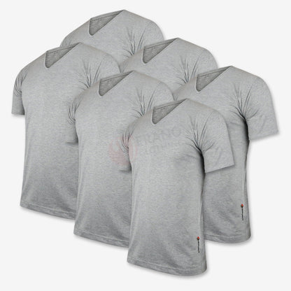 Espiro Lot 6 T-Shirts 100% Coton Gris / Col V S Pack