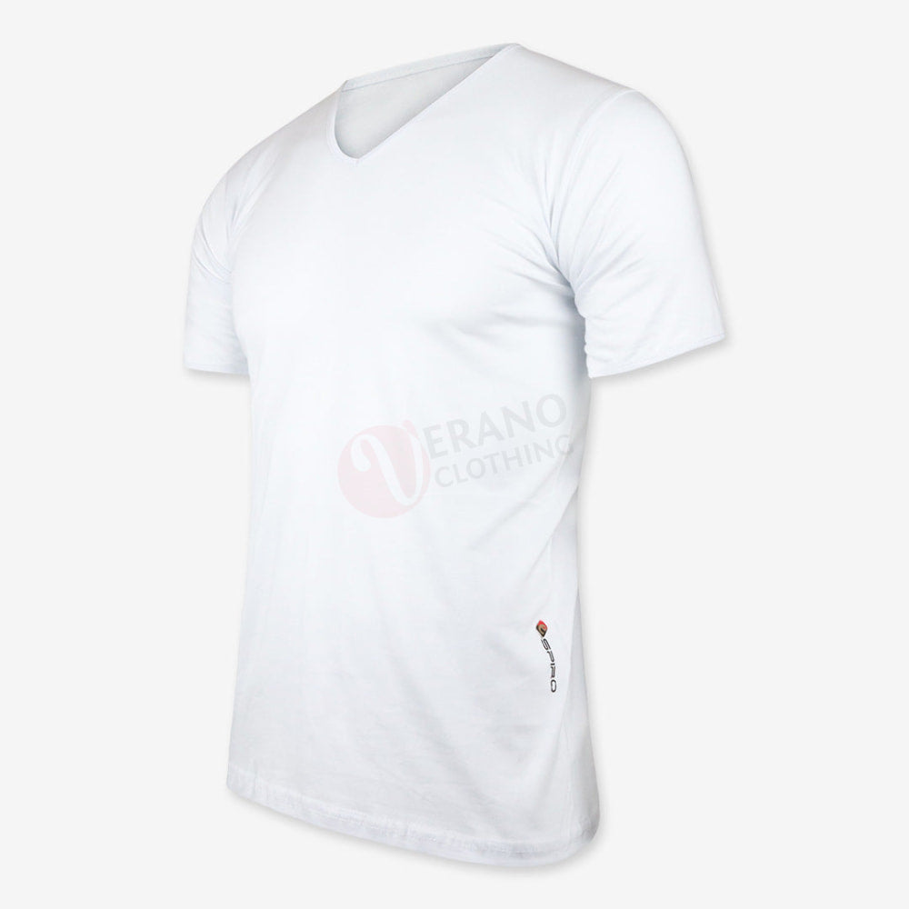 Espiro T-Shirt 100% Coton Blanc / Col V S