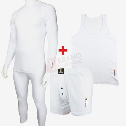 ESPIRO Ensemble de 4 Sous-vêtements 100% Coton Confortables pour l’Automne-Hiver