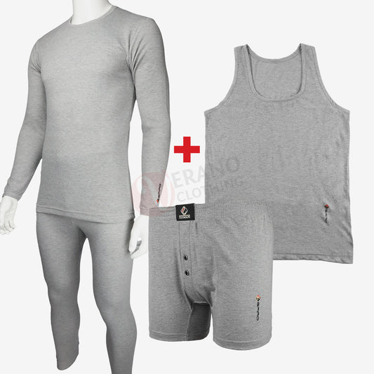ESPIRO Ensemble de 4 Sous-vêtements 100% Coton Confortables pour l’Automne-Hiver