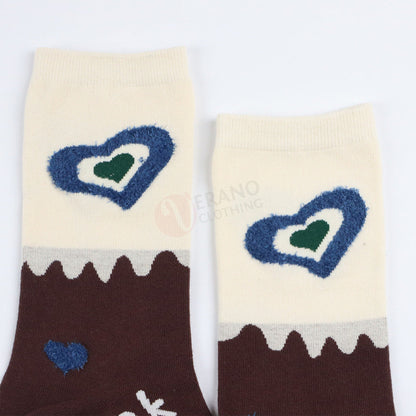 Gc Chaussettes Coton Motif Coeur Chaussette