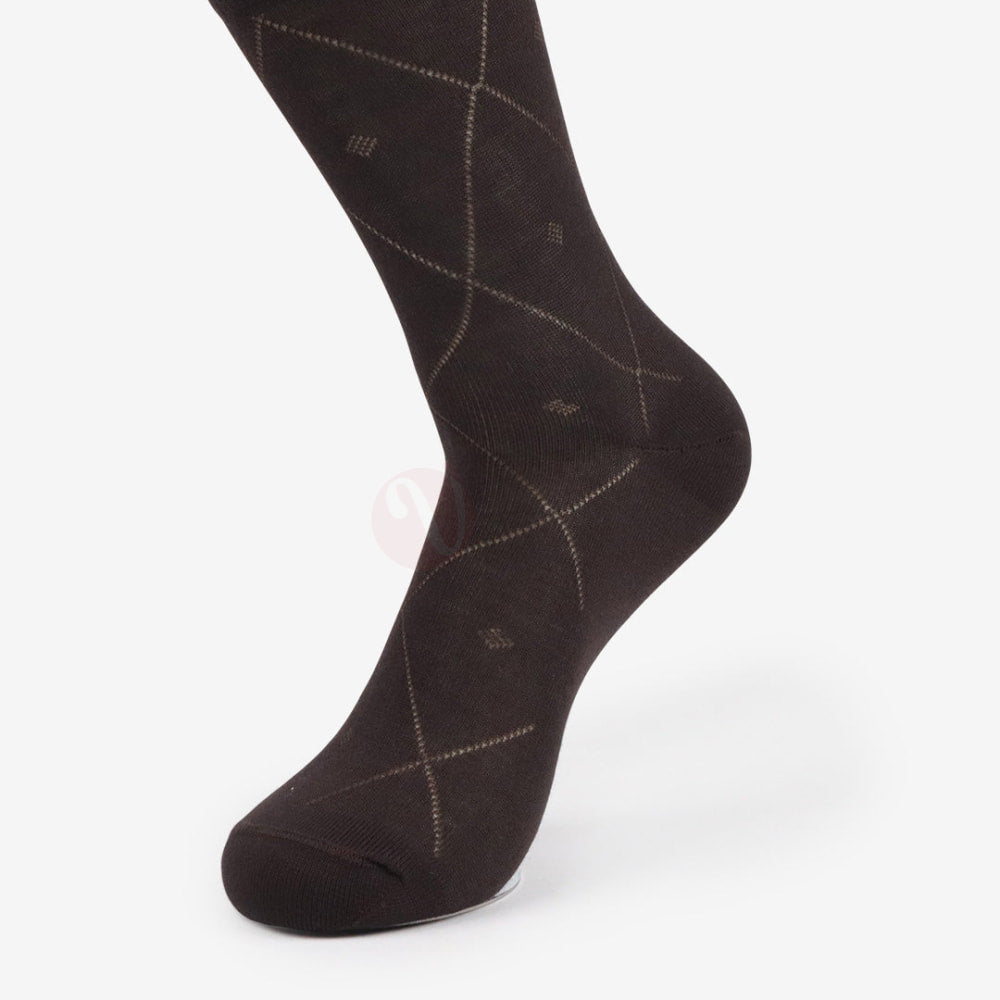 Leader Chaussettes Classique Argyle Marron Foncé / 39-42 Chaussette