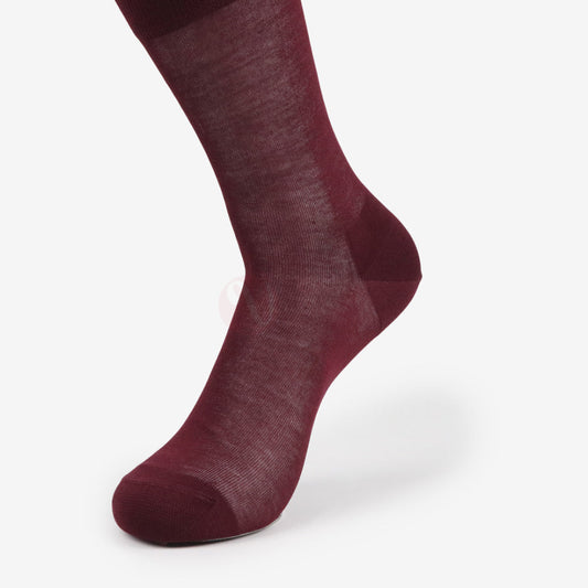 LEADER Chaussettes Fil d’Ecosse Fin en Coton Grenat / 39 42 Chaussette
