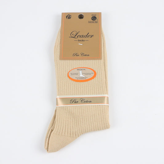 LEADER Chaussettes Médicale Ligné en Coton