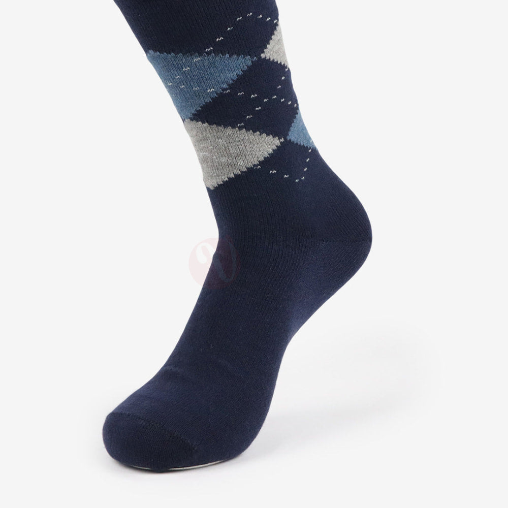 LEADER Chaussettes Jacquard Chaudes en Laine Naturelle Bleu foncé / 40 45 Chaussette