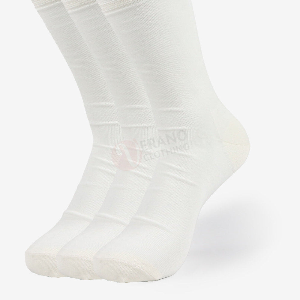 LEADER Lot 3 Chaussettes Fil d’Ecosse Fin en Coton Blanc / 39 42 PACK