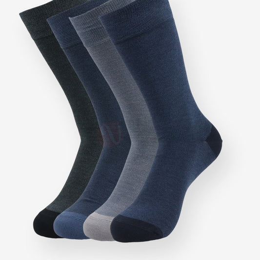 LEADER Lot 4 Chaussettes en Viscose Pack 4 Bleu/Gris / 39 45 PACK